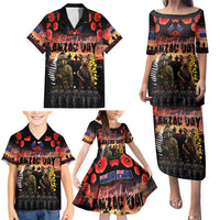 Australia and New Zealand ANZAC Day Family Matching Puletasi and Hawaiian Shirt Kangaroo and Kiwi Bird Soldier - Forever in My Thoughts LT03 - Polynesian Pride