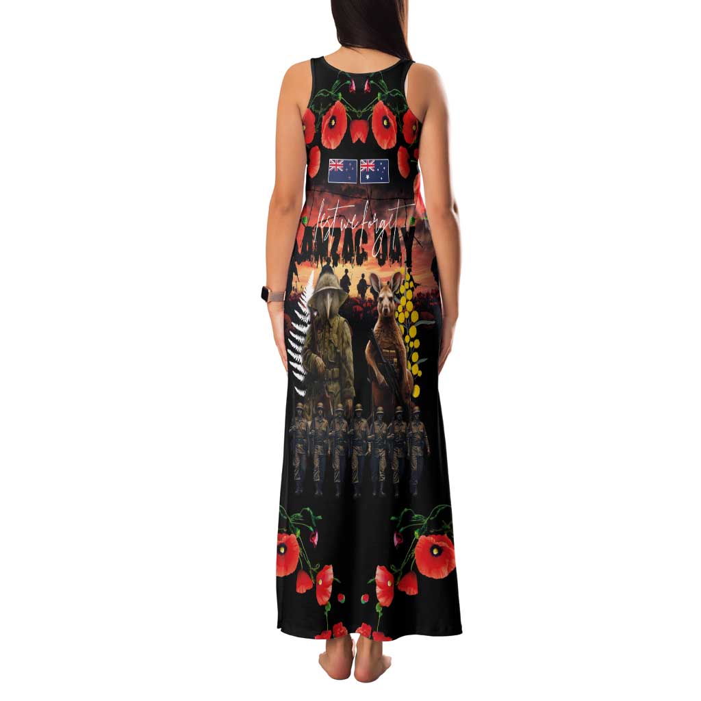Australia and New Zealand ANZAC Day Family Matching Tank Maxi Dress and Hawaiian Shirt Kangaroo and Kiwi Bird Soldier - Forever in My Thoughts LT03 - Polynesian Pride