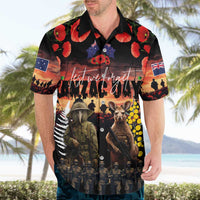 Australia and New Zealand ANZAC Day Hawaiian Shirt Kangaroo and Kiwi Bird Soldier - Forever in My Thoughts LT03 - Polynesian Pride