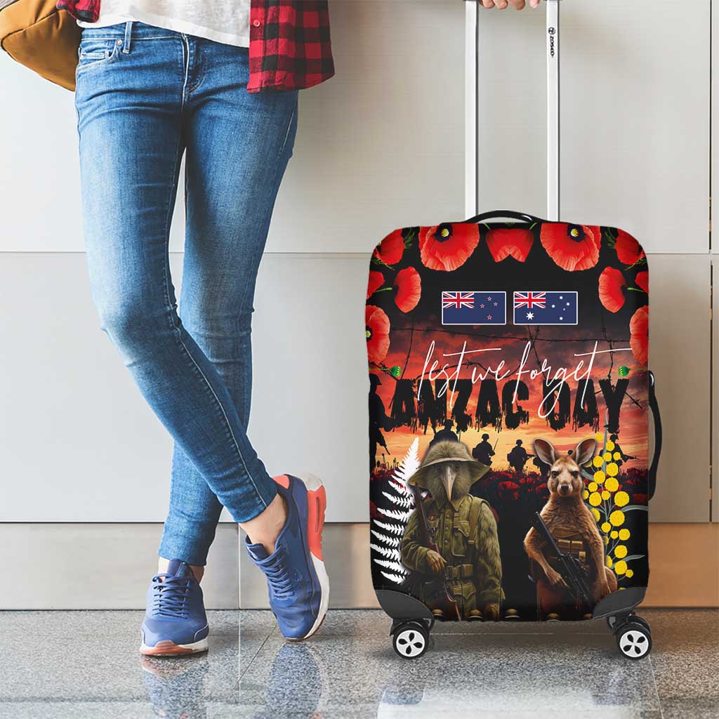 Australia and New Zealand ANZAC Day Luggage Cover Kangaroo and Kiwi Bird Soldier - Forever in My Thoughts LT03 - Polynesian Pride
