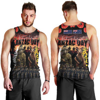 Australia and New Zealand ANZAC Day Men Tank Top Kangaroo and Kiwi Bird Soldier - Forever in My Thoughts LT03 - Polynesian Pride