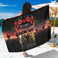 Australia and New Zealand ANZAC Day Sarong Kangaroo and Kiwi Bird Soldier - Forever in My Thoughts