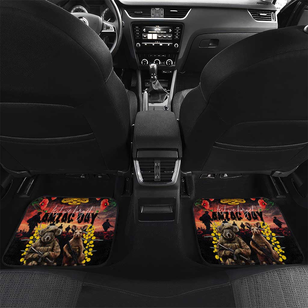 Australia ANZAC Day Car Mats Kangaroo and Koala Soldier - Forever in My Thoughts