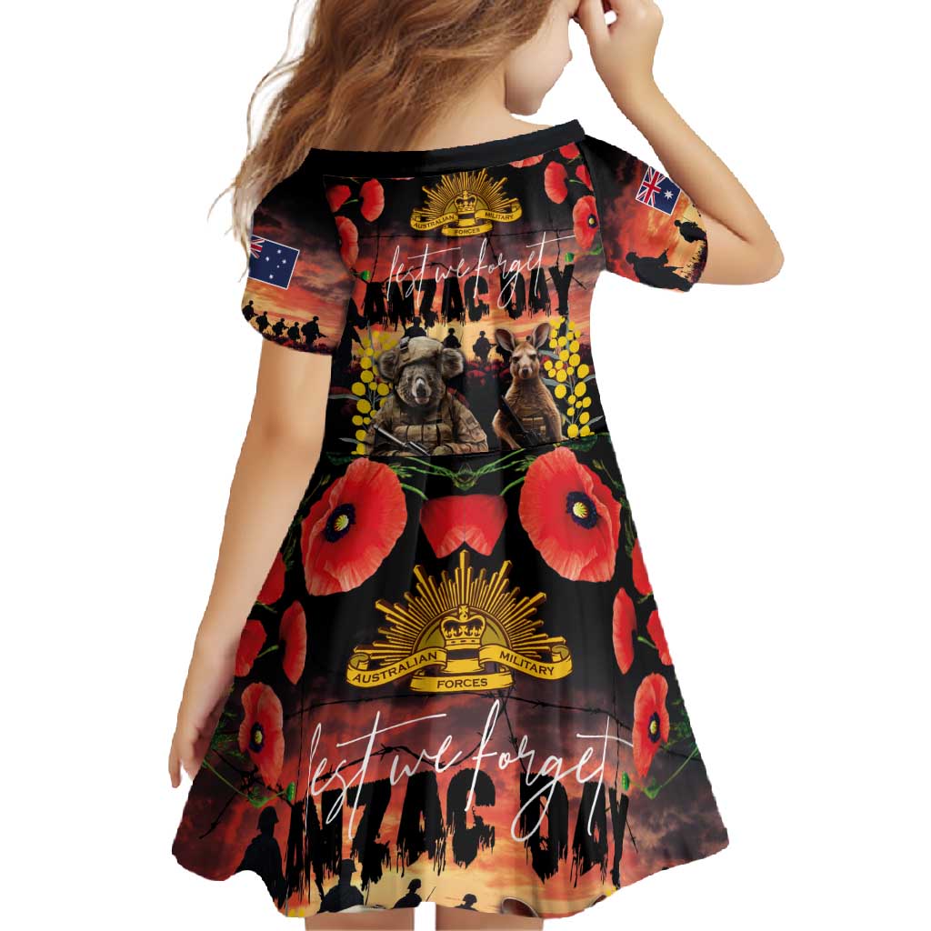 Australia ANZAC Day Family Matching Mermaid Dress and Hawaiian Shirt Kangaroo and Koala Soldier - Forever in My Thoughts LT03 - Polynesian Pride