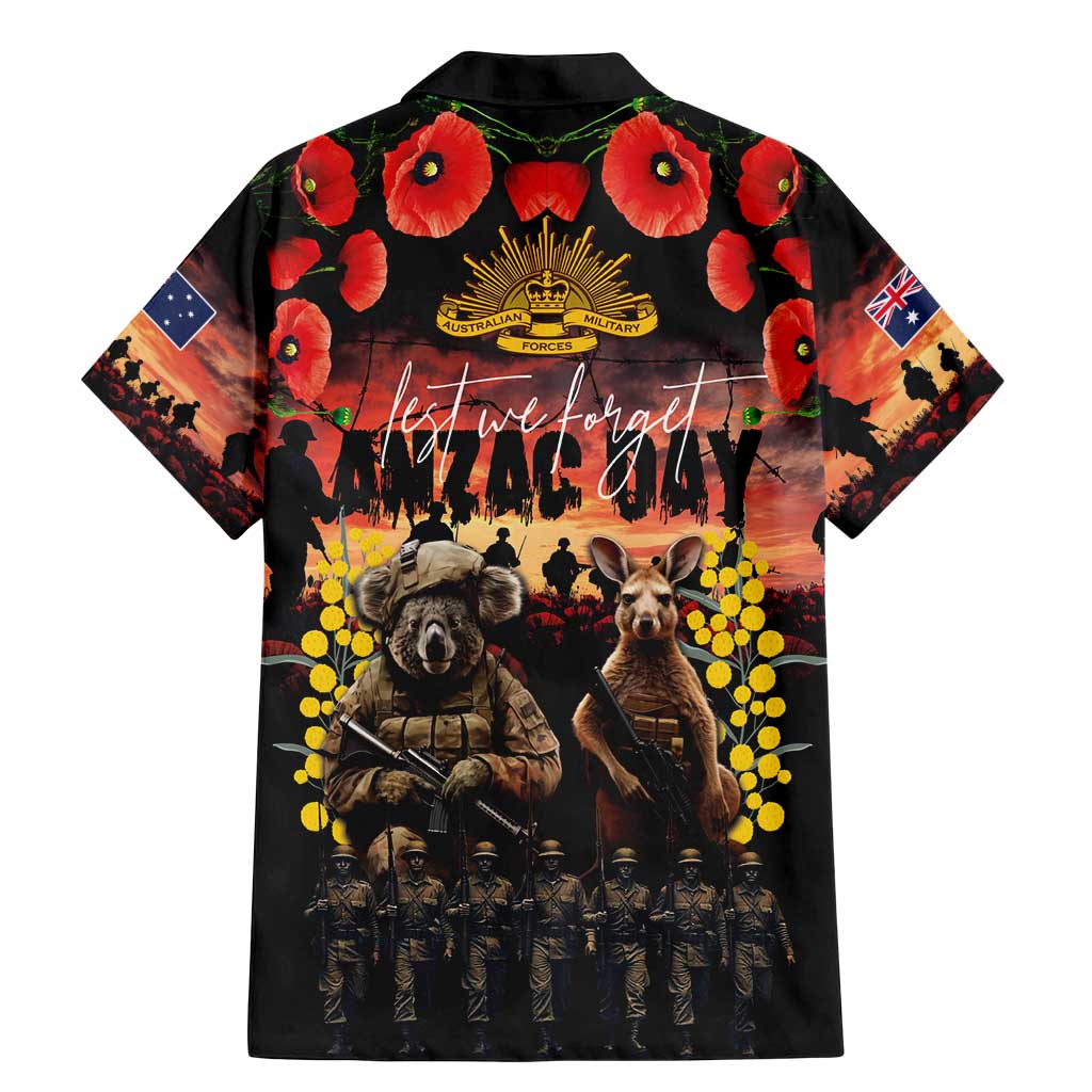 Australia ANZAC Day Family Matching Mermaid Dress and Hawaiian Shirt Kangaroo and Koala Soldier - Forever in My Thoughts LT03 - Polynesian Pride