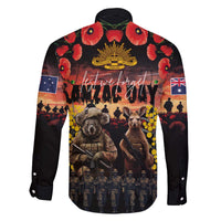 Australia ANZAC Day Family Matching Off The Shoulder Long Sleeve Dress and Hawaiian Shirt Kangaroo and Koala Soldier - Forever in My Thoughts LT03 - Polynesian Pride