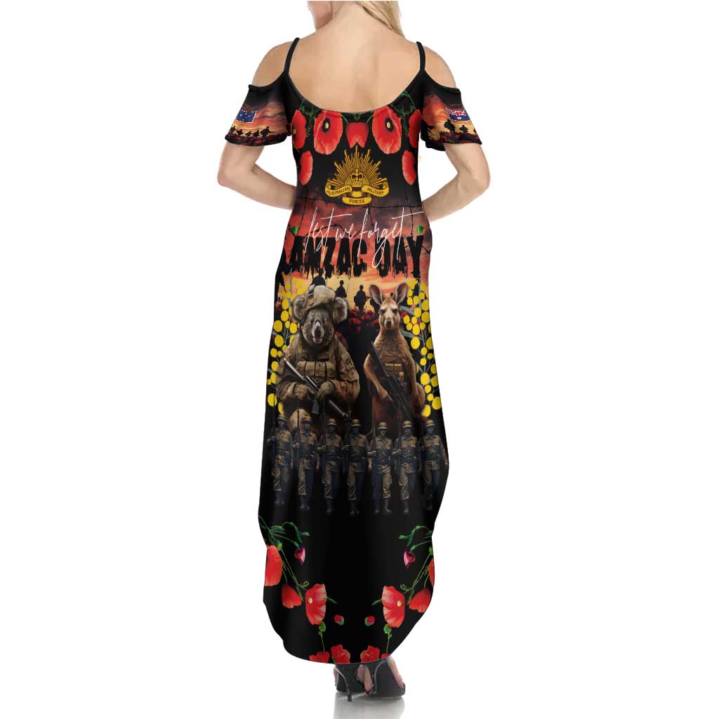 Australia ANZAC Day Family Matching Summer Maxi Dress and Hawaiian Shirt Kangaroo and Koala Soldier - Forever in My Thoughts LT03 - Polynesian Pride