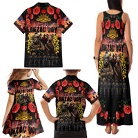 Australia ANZAC Day Family Matching Tank Maxi Dress and Hawaiian Shirt Kangaroo and Koala Soldier - Forever in My Thoughts LT03 - Polynesian Pride