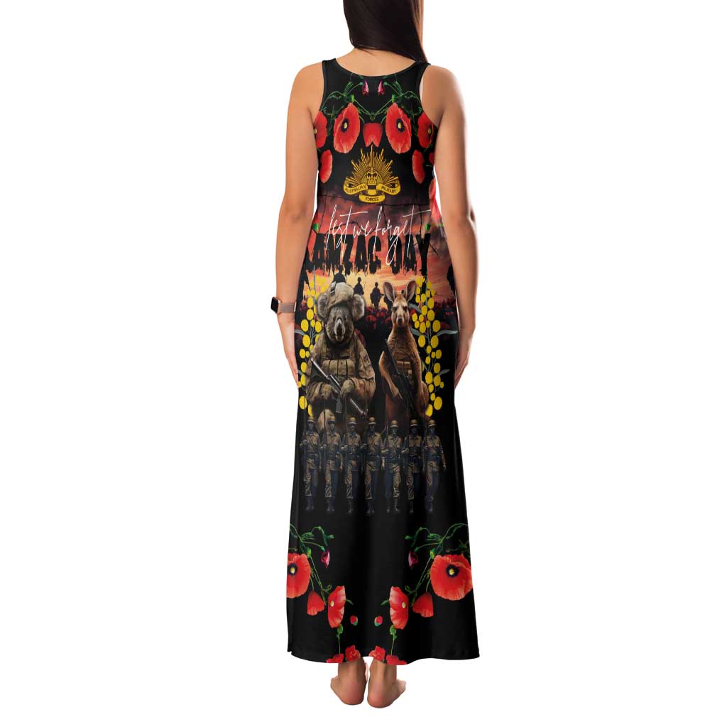 Australia ANZAC Day Family Matching Tank Maxi Dress and Hawaiian Shirt Kangaroo and Koala Soldier - Forever in My Thoughts LT03 - Polynesian Pride