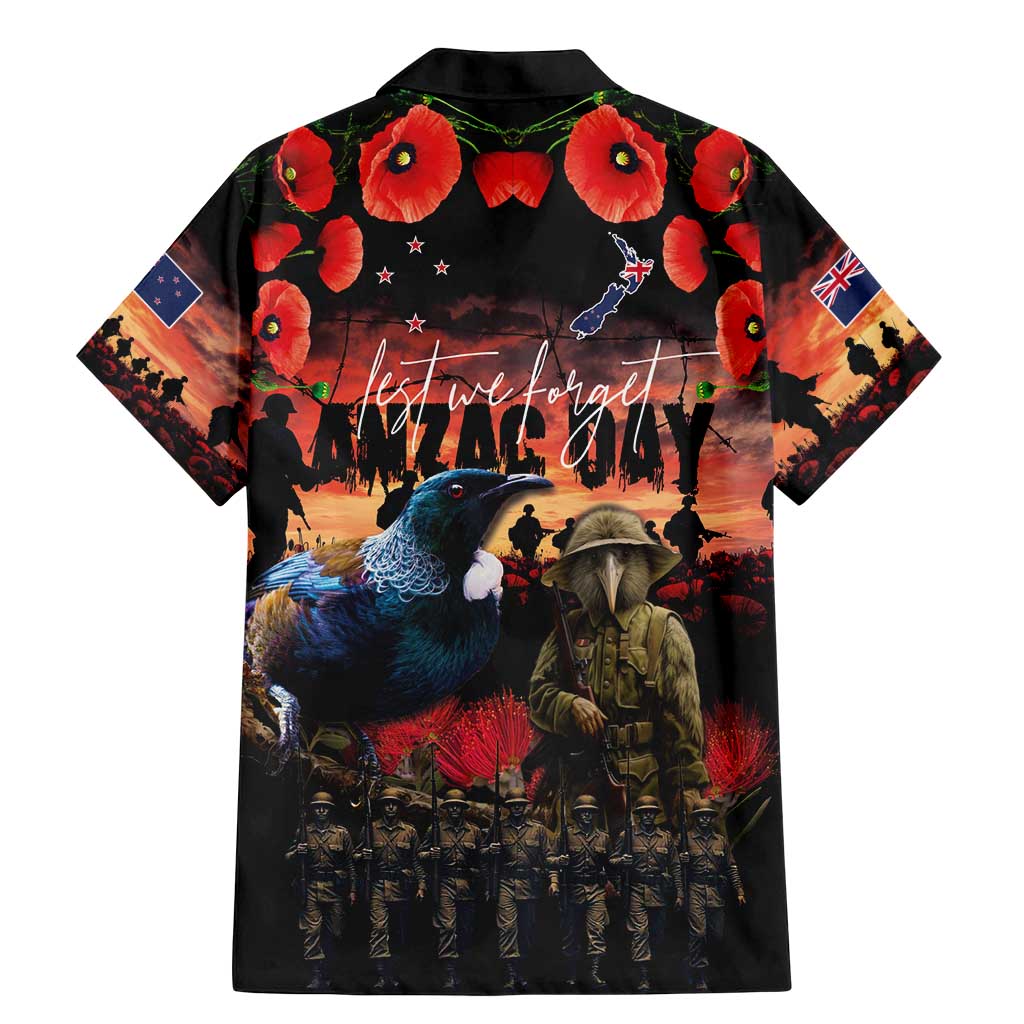 New Zealand ANZAC Day Family Matching Mermaid Dress and Hawaiian Shirt Tui Bird and Kiwi Bird Soldier - Forever in My Thoughts LT03 - Polynesian Pride