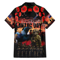 New Zealand ANZAC Day Family Matching Off Shoulder Maxi Dress and Hawaiian Shirt Tui Bird and Kiwi Bird Soldier - Forever in My Thoughts LT03 - Polynesian Pride