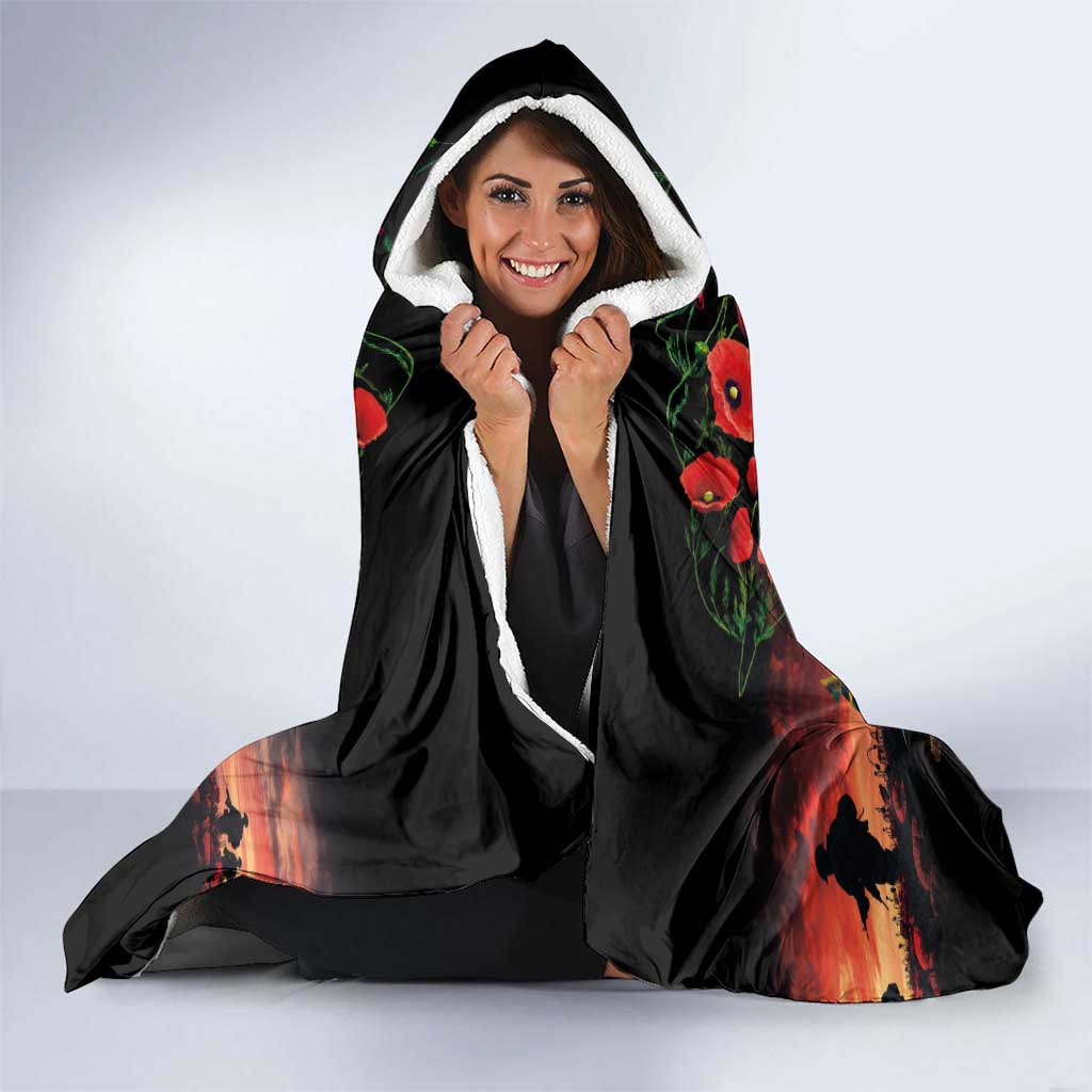 New Zealand ANZAC Day Hooded Blanket Tui Bird and Kiwi Bird Soldier - Forever in My Thoughts LT03 - Polynesian Pride