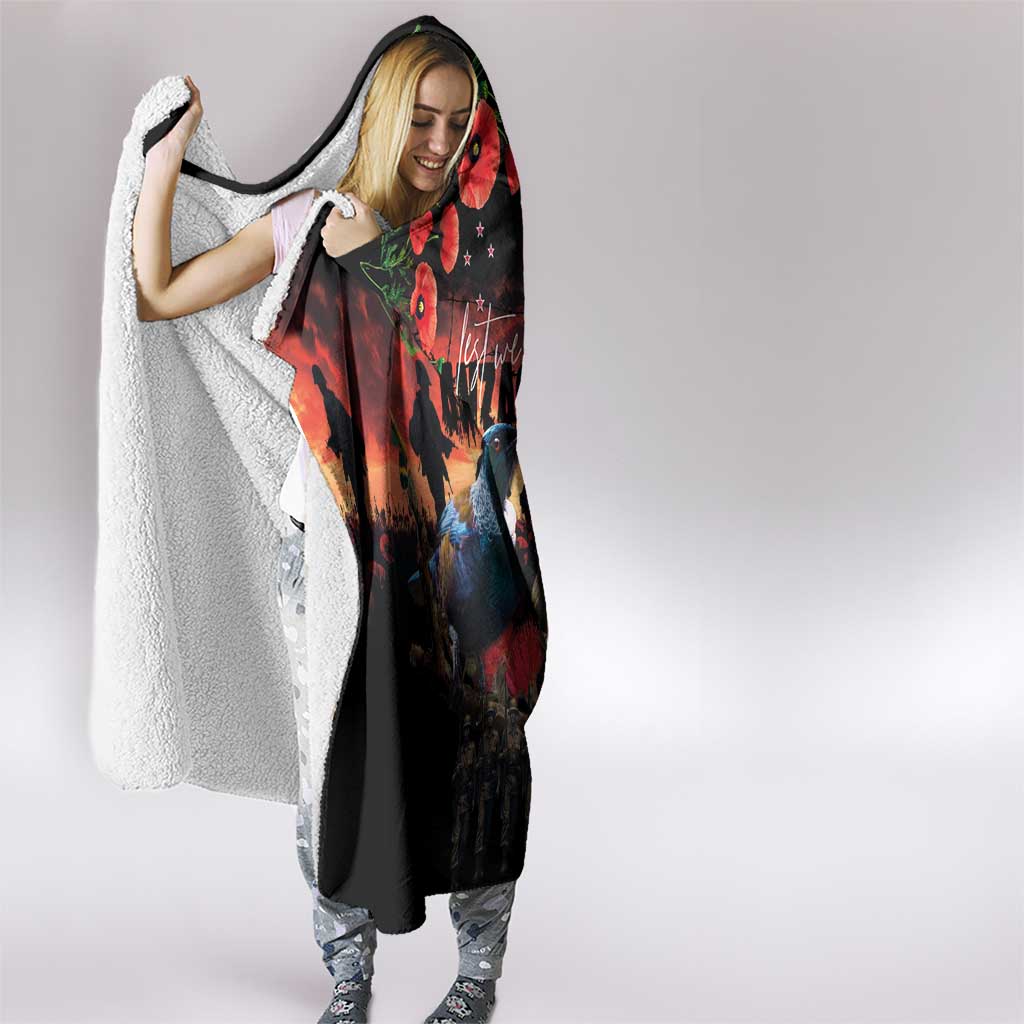 New Zealand ANZAC Day Hooded Blanket Tui Bird and Kiwi Bird Soldier - Forever in My Thoughts LT03 - Polynesian Pride