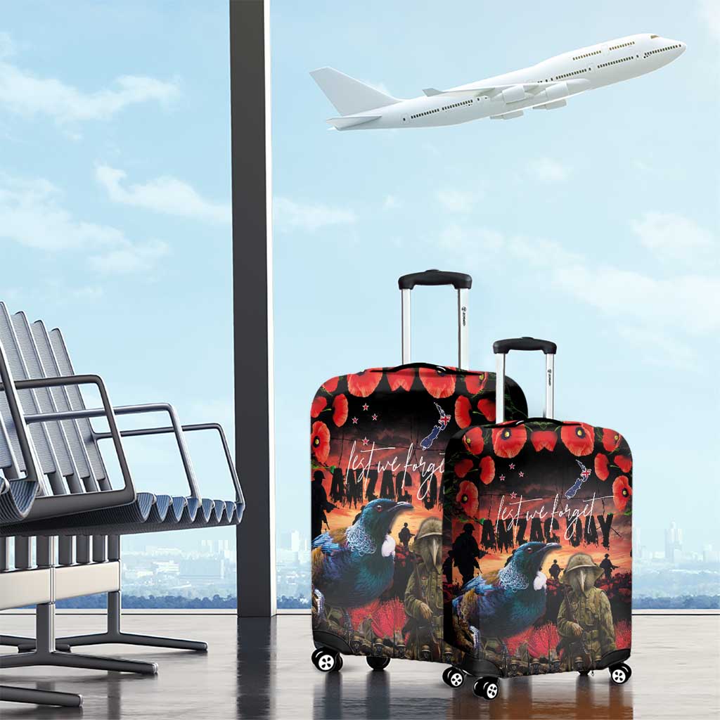 New Zealand ANZAC Day Luggage Cover Tui Bird and Kiwi Bird Soldier - Forever in My Thoughts LT03 - Polynesian Pride