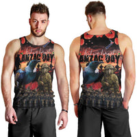 New Zealand ANZAC Day Men Tank Top Tui Bird and Kiwi Bird Soldier - Forever in My Thoughts LT03 - Polynesian Pride