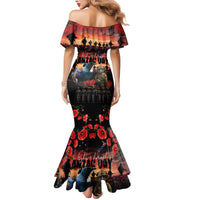 New Zealand ANZAC Day Mermaid Dress Tui Bird and Kiwi Bird Soldier - Forever in My Thoughts LT03 - Polynesian Pride