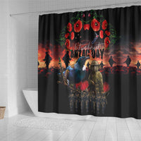 New Zealand ANZAC Day Shower Curtain Tui Bird and Kiwi Bird Soldier - Forever in My Thoughts LT03 - Polynesian Pride