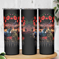 New Zealand ANZAC Day Skinny Tumbler Tui Bird and Kiwi Bird Soldier Forever in My Thoughts LT03 - Polynesian Pride