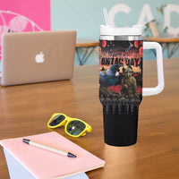 New Zealand ANZAC Day Tumbler With Handle Tui Bird and Kiwi Bird Soldier Forever in My Thoughts LT03 - Polynesian Pride