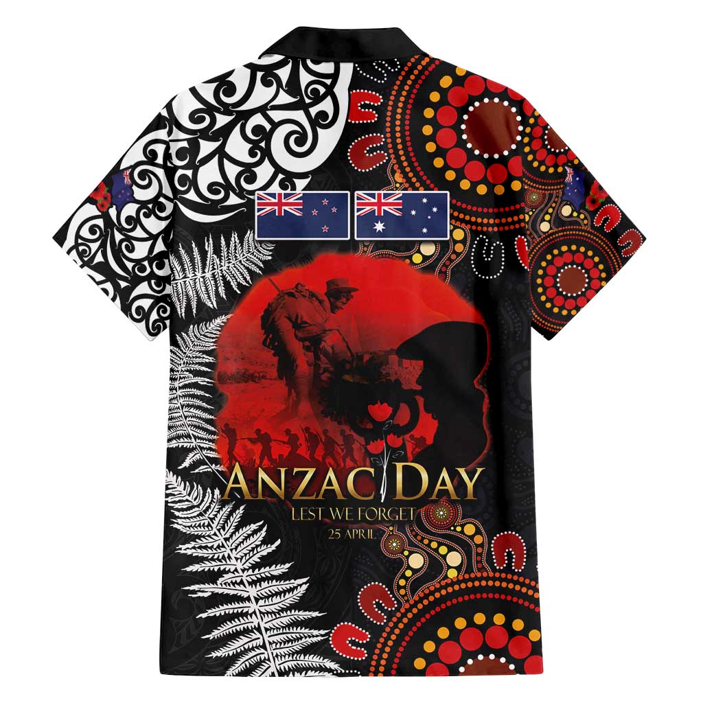 Australia and New Zealand ANZAC Day Family Matching Tank Maxi Dress and Hawaiian Shirt Aboriginal and Maori Art Pattern - Gallipoli Lest We Forget LT03 - Polynesian Pride