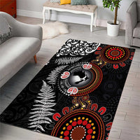 Australia and New Zealand Together Area Rug Aboriginal and Maori Art Tattoo LT03 - Polynesian Pride