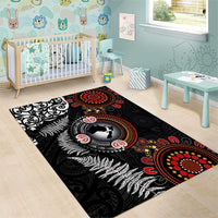 Australia and New Zealand Together Area Rug Aboriginal and Maori Art Tattoo LT03 - Polynesian Pride