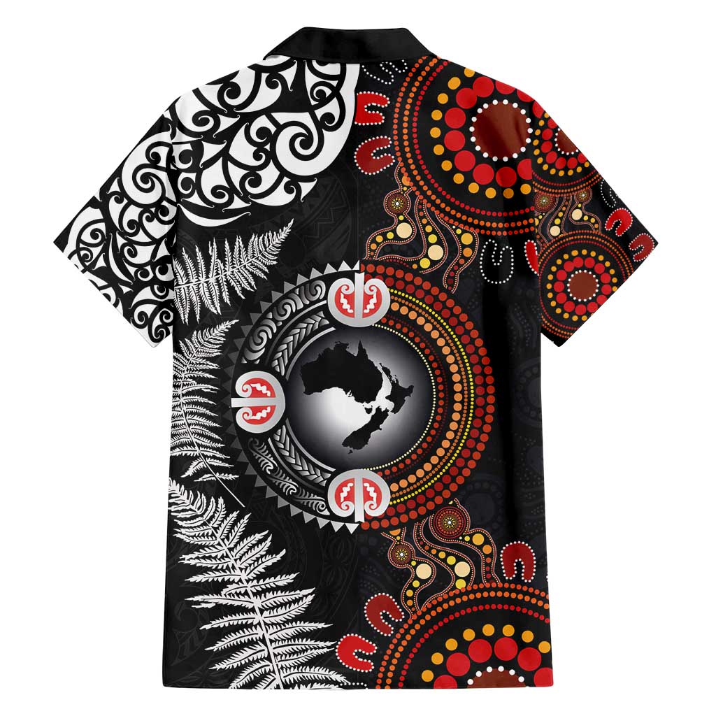 Australia and New Zealand Together Family Matching Puletasi and Hawaiian Shirt Aboriginal and Maori Art Tattoo LT03 - Polynesian Pride