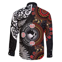 Australia and New Zealand Together Family Matching Short Sleeve Bodycon Dress and Hawaiian Shirt Aboriginal and Maori Art Tattoo LT03 - Polynesian Pride