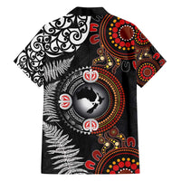 Australia and New Zealand Together Family Matching Summer Maxi Dress and Hawaiian Shirt Aboriginal and Maori Art Tattoo LT03 - Polynesian Pride