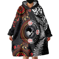 Australia and New Zealand Together Wearable Blanket Hoodie Aboriginal and Maori Art Tattoo LT03 - Polynesian Pride