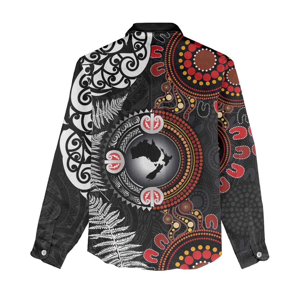 Australia and New Zealand Together Women Casual Shirt Aboriginal and Maori Art Tattoo LT03 - Polynesian Pride