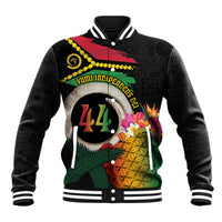 Vanuatu Selebretem 44th Indipendens Dei Baseball Jacket Sand Drawing Turtle Melanesian Vibes