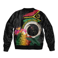Vanuatu Selebretem 44th Indipendens Dei Bomber Jacket Sand Drawing Turtle Melanesian Vibes