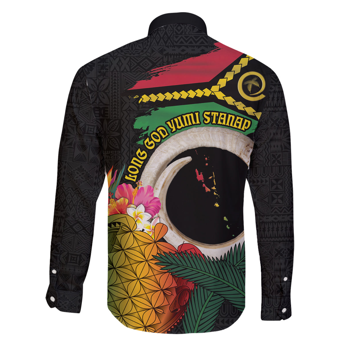 Vanuatu Selebretem 44th Indipendens Dei Family Matching Long Sleeve Bodycon Dress and Hawaiian Shirt Sand Drawing Turtle Melanesian Vibes LT03 - Polynesian Pride