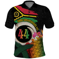 Vanuatu Selebretem 44th Indipendens Dei Polo Shirt Sand Drawing Turtle Melanesian Vibes LT03 Black - Polynesian Pride