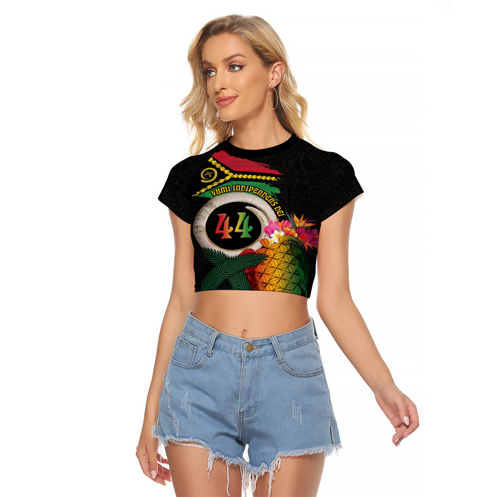 Vanuatu Selebretem 44th Indipendens Dei Raglan Cropped T Shirt Sand Drawing Turtle Melanesian Vibes