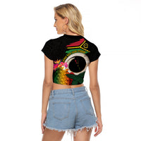 Vanuatu Selebretem 44th Indipendens Dei Raglan Cropped T Shirt Sand Drawing Turtle Melanesian Vibes