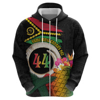 Vanuatu Selebretem 44th Indipendens Dei Zip Hoodie Sand Drawing Turtle Melanesian Vibes