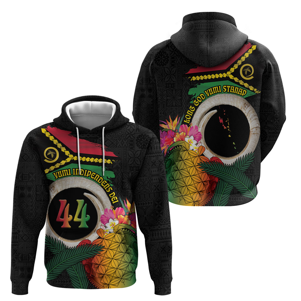 Vanuatu Selebretem 44th Indipendens Dei Zip Hoodie Sand Drawing Turtle Melanesian Vibes