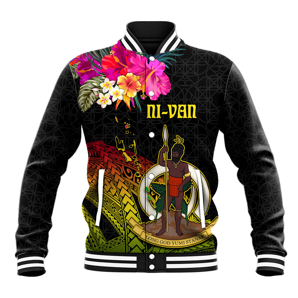 Vanuatu Ni-Van Baseball Jacket Coat of Arms Sand Drawing