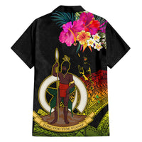 Vanuatu Ni-Van Family Matching Tank Maxi Dress and Hawaiian Shirt Coat of Arms Sand Drawing LT03 - Polynesian Pride