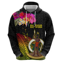 Vanuatu Ni-Van Zip Hoodie Coat of Arms Sand Drawing