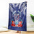 Guam Liberation Day Blanket The Tribal Latte Stone and Dolphins with Hibiscus Chamorro Culture