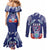 Guam Liberation Day Couples Matching Mermaid Dress and Long Sleeve Button Shirt The Tribal Latte Stone and Dolphins with Hibiscus Chamorro Culture