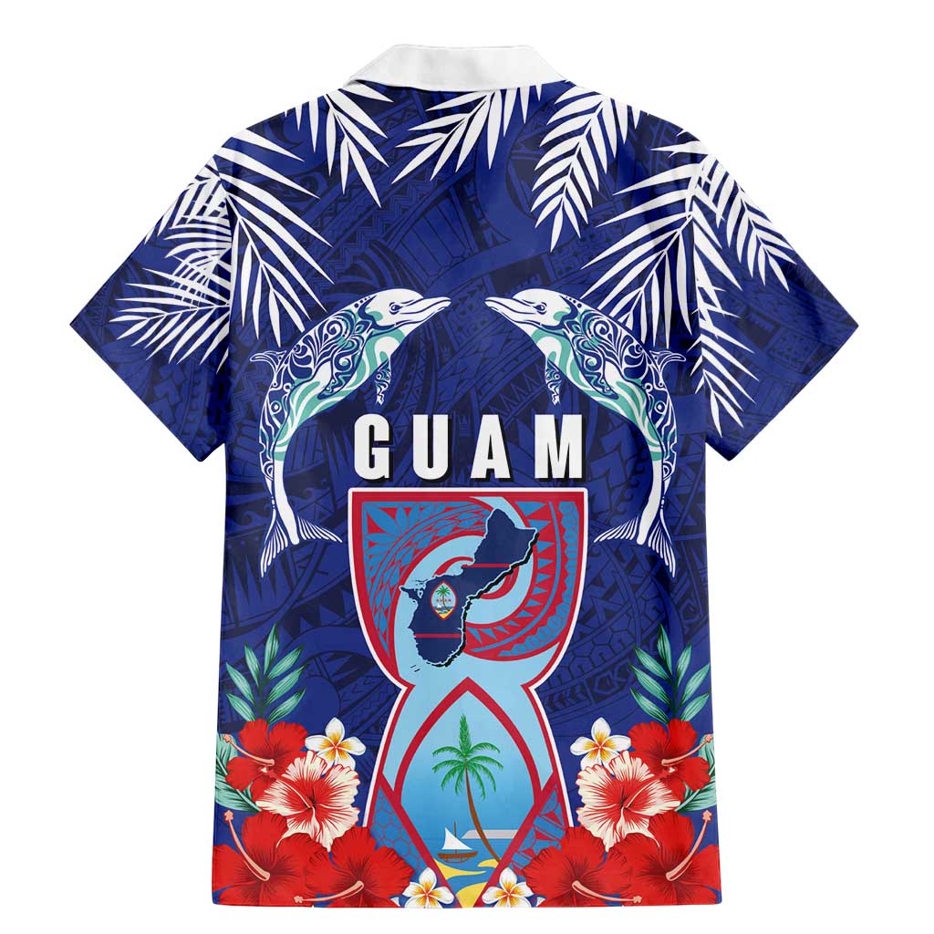 Guam Liberation Day Family Matching Mermaid Dress and Hawaiian Shirt The Tribal Latte Stone and Dolphins with Hibiscus Chamorro Culture LT03 - Polynesian Pride