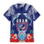 Guam Liberation Day Family Matching Puletasi and Hawaiian Shirt The Tribal Latte Stone and Dolphins with Hibiscus Chamorro Culture