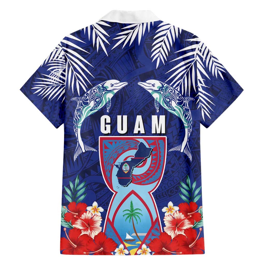 Guam Liberation Day Family Matching Tank Maxi Dress and Hawaiian Shirt The Tribal Latte Stone and Dolphins with Hibiscus Chamorro Culture LT03 - Polynesian Pride
