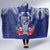 Guam Liberation Day Hooded Blanket The Tribal Latte Stone and Dolphins with Hibiscus Chamorro Culture