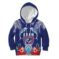 Guam Liberation Day Kid Hoodie The Tribal Latte Stone and Dolphins with Hibiscus Chamorro Culture