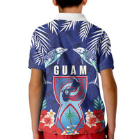 Guam Liberation Day Kid Polo Shirt The Tribal Latte Stone and Dolphins with Hibiscus Chamorro Culture